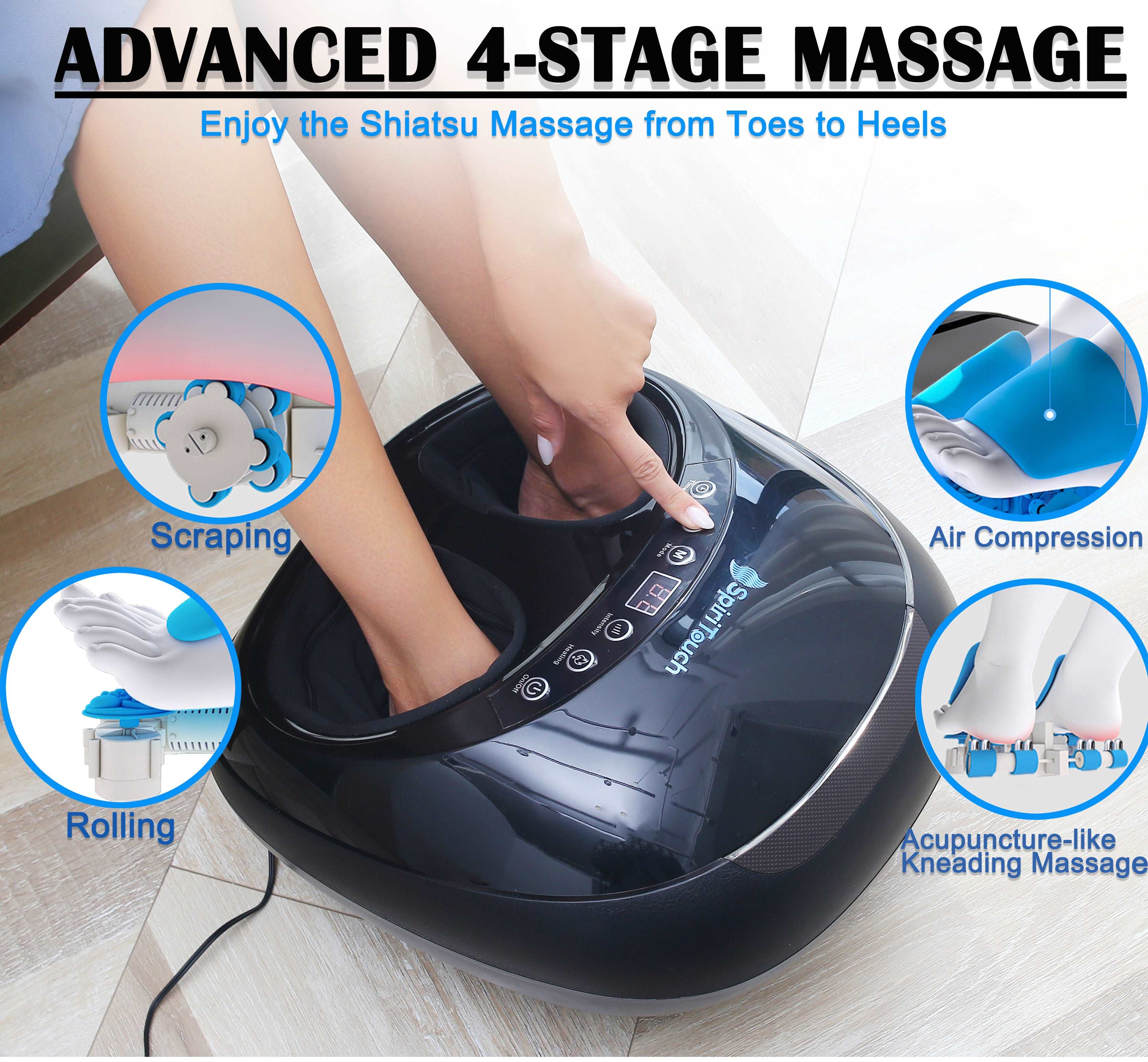 SpiriTouch Shiatsu Foot Massager With Heat - yg.international.commerce